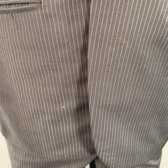 BAND OF OUTSIDERS Size 38 Regular Navy Black Stripe Wool Shawl Lapel Tuxedo - Picture 5 of 12